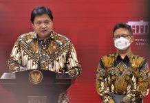 Kasus COVID-19 di luar Jawa-Bali Relatif Terkendali, Airlangga: PPKM Berlaku Hingga Dua Pekan FOTO: Menteri Koordinator Bidang Perekonomian (Menko Ekon) Airlangga Hartarto selaku Koordinato PPKM Luar Jawa-Bali