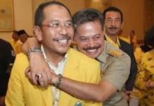 IAS Makin Dekat ke Partai Golkar, Zulham: Kita Membuka Pintu Selebar-lebarnya FOTO: Ketua DPD Golkar Sulsel saat itu, Ilham Arief Sirajuddin dan Gubernur Sulsel Syahrul YL dalam pelaksanaan Musda DPD I Golkar Sulsel.