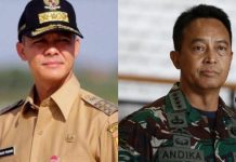 Deklarasi Relawan Ganjar Perkasa, ini Kata Jenderal Andika FOTO: Kiri Gubernur Jawa Tengah Ganjar Pranowo dan Kanan Panglima TNI Jenderal Andika Perkasa
