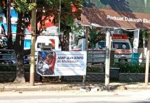 Pasca Himbauan Dukung Otsus dan DOB, AMP Dan KNPB Makassar Ogah Ikut Aksi FOTO: Spanduk dukungan Aliansi (AMP) Mahasiswa Papua dan Komite Nasional Papua Barat (KNPB) terkait dukungan organisasi tersebut DOB di Papua dan Papua Barat.