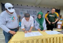 Majdah Teken 5 MOU, di Jalan Santai Milad UIM ke 56 FOTO: Rektor Universitas Islam Makassar Dr Ir Hj Majdah M Zain M.Si memimpin langsung jalan santai ini menyambut gembira jalan santai UIM