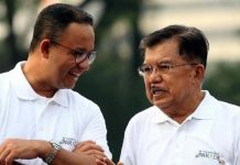 Lengsernya Sofyan Jalil, Isyarat Putuskan Peran dan Pengaruh JK Sebagai King Maker FOTO: Gubernur DKI Jakarta Anies Baswedan dan Mantan Wapres Jusuf Kalla