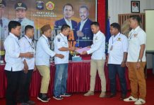 Temu Karya Ke-VI, Hasri Jack Nahkoda Karang Taruna Kabupaten Enrekang Periode 2022-2027 FOTO: Pengurus Karang Taruna kabupaten Enrekang gelar Temu Karya Karang Taruna di Aula pendopo rujab Bupati Enrekang, Sabtu (6/8/2022).