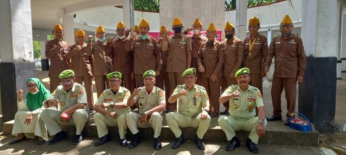 FOTO: Pengurus LVRI dan PPM Kota Makassar saat menghadiri HARVETNAS di gedung LVRI