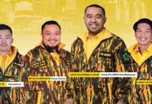 AMPG Makassar Dilantik, Andi Suharmika: Fokus Pemenangan Partai Golkar Diseluruh Kontestasi Politik di 2024 FOTO: Pengurus Daerah AMPG Kota Makassar Periode 2022-2027. Andi Suharmika Hadir (Ketua), Irfan Darmawan Mone (Ketua Harian), Ahmad Asyraf Thufail (Sekertaris), dan Kenrick Reinhart W (Bendahara)