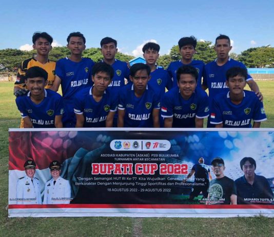 Nyaris Ricuh, Wasit Dinilai Berpihak, Tim Rilau Ale Nyatakan Mundur dari Bupati Cup 2022 FOTO: Tim Rilau Ale saat sebelum pertandingan Piala Bupati Cup 2022