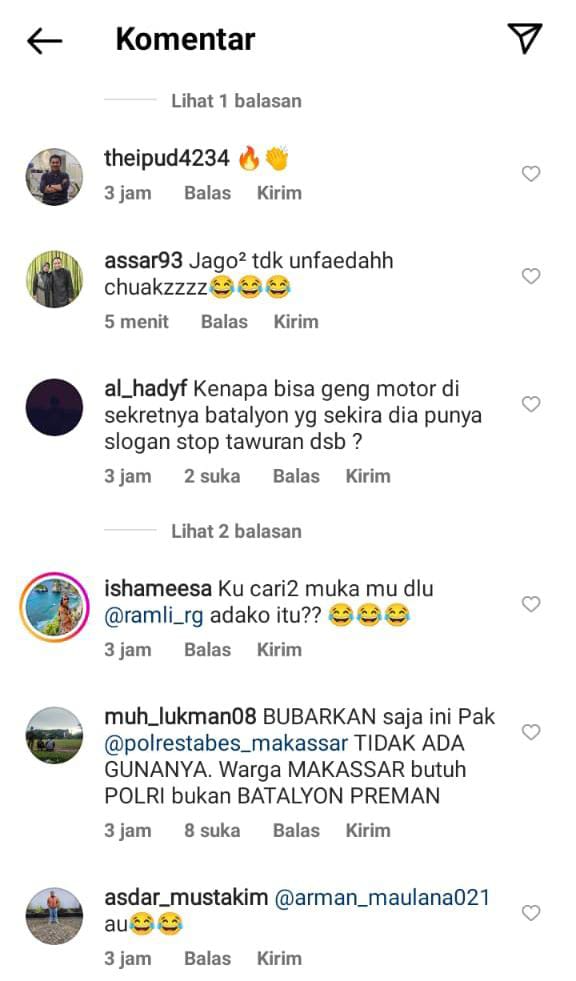 FOTO: Hasil tangkap layar dari akun grup Instagram Sosmed Makassar