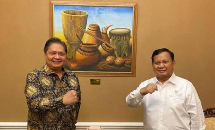 FOTO: Ketua Umum Partai Golkar dan Gerindra usai menghadiri pertemuan