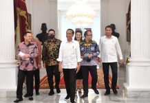 Jelang Munas HIPMI, 3 Nama Caketum Didorong Ke Jokowi FOTO: Pengurus BPP HIPMI saat diterima Presiden Jokowi di Istana Merdeka, Jakarta, pada Kamis (22/09/2022). (Foto: Rusman)