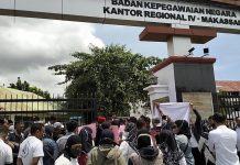 Kantor BKN di Geruduk Forum Honorer Pemkot Makassar Bersatu, Ini yang Dituntut