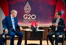 Presiden Jokowi Lakukan Pertemuan dengan Presiden Erdogan FOTO: Presiden Jokowi melakukan pertemuan bilateral dengan Presiden Turki, Recep Tayyib Erdogan di The Apurva Kempinski Bali, Senin (14/11/2022). (Foto: BPMI Setpres/Laily Rachev)