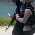 Polda Maluku Tambah Kekuatan untuk Mengatasi Konflik Antar Dua Desa di Kei Besar Foto: Anggota Brimob yang terkena panah saat mengamankan konflik di Maluku Tenggara, Maluku, Sabtu. Sumber : ANTARA/HO-Polda Maluku