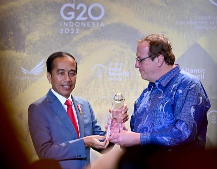 FOTO: Presiden Jokowi pada acara Global Food Security Forum, di Sofitel Nusa Dua Beach Resort, Bali, Minggu (13/11/2022). (Foto: BPMI Setpres/Muchlis)