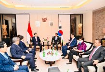 Presiden Jokowi Hadiri Pertemuan dengan Pebisnis Korea FOTO: Presiden Jokowi menghadiri pertemuan dengan para pengusaha Republik Korea di BNDCC, Kabupaten Badung, Provinsi Bali, pada Senin (14/11/2022). (Foto: BPMI Setpres/Laily Rachev)
