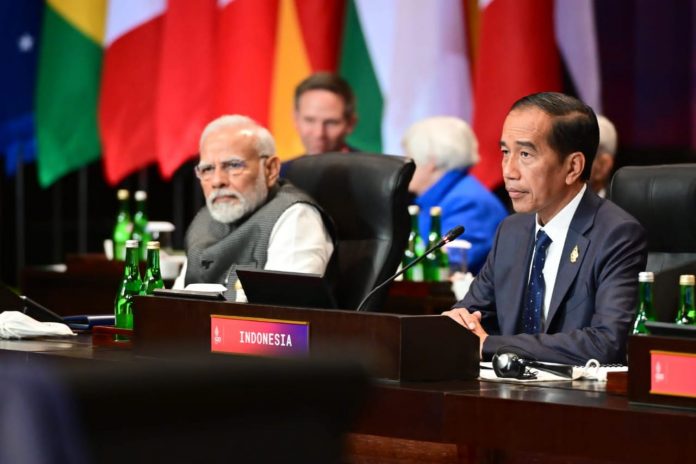 FOTO: Presiden Jokowi pada KTT G20 Bali, Selasa (15/11/2022), di Hotel The Apurva Kempinski, Bali. (Foto: BPMI Setpres)