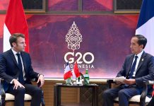 Presiden Jokowi Lakukan Pertemuan Bilateral dengan Presiden Prancis FOTO: Presiden Jokowi saat mengadakan pertemuan bilateral dengan Presiden Prancis, Emmanuel Macron, di sela-sela penyelenggaraan KTT G20, Selasa (15/11/2022). (Foto: BPMI Setpres/Muchlis Jr.)