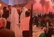 Pesta Miras Usai Undian Piala Dunia 2022 di Qatar Foto: Pelatih Timnas Inggris Gareth Southgate (foto kiri) bergabung bersama sejumlah petinggi Qatar dan FIFA pesta miras usai undian Piala Dunia 2022 beberapa waktu lalu. Foto: mirror/getty