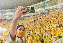 Hadir di Muktamar ke 48, Puan: Para Perempuan Hebat Aisyiyah yang Selalu Ceria FOTO: Ketua DPR RI Puan Maharani saat menghadiri Pembukaan Muktamar ke-48 Muhammadiyah dan ‘Aisyiyah Tahun 2022, Sabtu (19/11/2022) pagi. (Properti Puan Maharani)