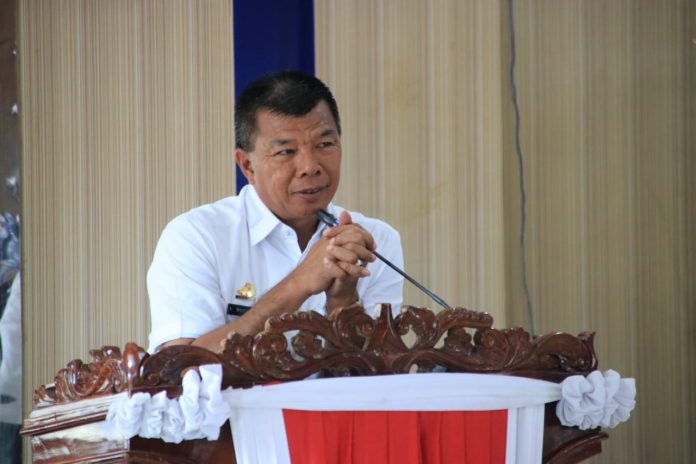 FOTO: Bupati Bulukumba Muchtar Ali Yusuf saat memberikan sambutannya pada launching aksi perubahan PKA dan PKP di Ruang Pola Kantor Bupati Bulukumba, Rabu, 23 September 2022.