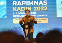 Presiden Jokowi Buka Rapimnas Kadin Tahun 2022 FOTO: Presiden Jokowi membuka Rapimnas Kadin Tahun 2022, Jumat (02/12/2022) siang, di Flores Ballroom, Hotel Borobudur, Jakarta. (Foto: Humas Setkab/Rahmat)