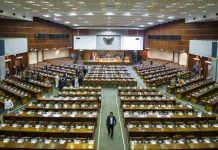 Rapat Paripurna Pengesahan RKUHP Menjadi KUHP, Tercatat 285 Anggota Absen FOTO: Ruang rapat paripurna DPR RI (Kompas)