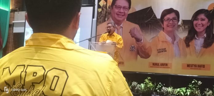 FOTO: Ketua DPD I Golkar Sulsel, HM. Taufan Pawe saat membuka MPO Sulsel, Novotel hotel, Jalan Sudirman Makassar. Senin (12/12/2022)