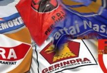 KPU Tetap 17 Parpol Resmi Menjadi Peserta Pemilu 2024 Ilustrasi bendera partai politik di Indonesia (ist)