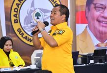 Menangkan Partai Golkar di Pemilu 2024, Rahman Pina: AMPG Sulsel Siap Topang Saksi FOTO: Ketua Angkatan Muda Partai Golkar Sulawesi Selatan (AMPG) Rahman Pina saat menghadiri Pendidikan Politik dan Rakorda BSN Sulsel yang digelar di Hotel Ibis Makassar. Kamis (15/12)