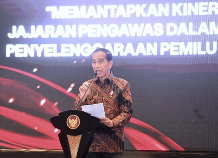 FOTO: Presiden Jokowi membuka Konsolidasi Nasional Bawaslu RI, di Hotel Bidakara, Jakarta, Sabtu (17/12/2022). (Foto: BPMI Setpres/Rusman)