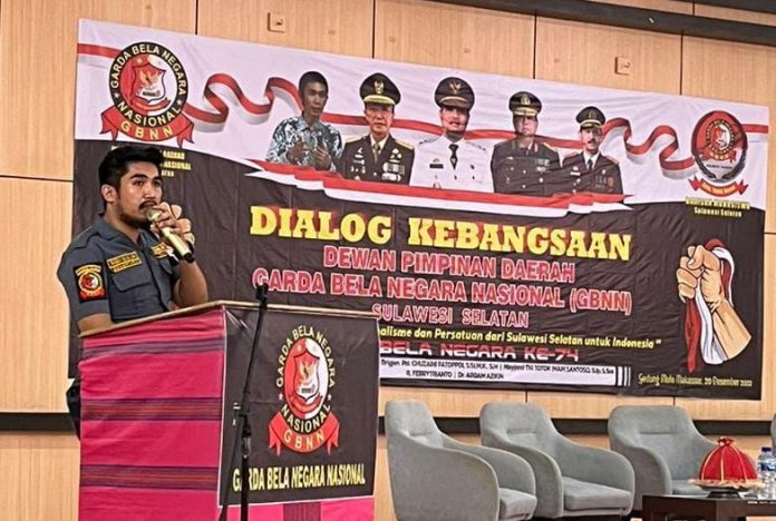 FOTO: Tangguh Eka B.A.Ilham Sekertaris DPD Garda Bela Negara Nasional Sulsel