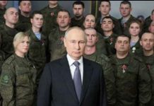 Awali Tahun 2023, Vladimir Putin Sampaikan Seruan Perang, Melawan Barat FOTO: Presiden Rusia Vladimir Putin ketika memberikan pidato tahun baru 2023/Net