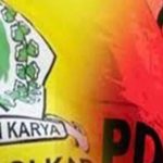 Pasca Putusan MK: PDIP Wacana Hak Angket, Golkar: Dikembalikan kepada Kepentingan Rakyat Ilustrasi bendera golkar-pdip