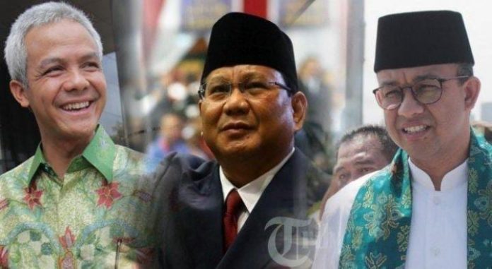 FOTO: Kolase foto Ganjar Pranowo, Prabowo Subianto dan Anies Baswedan - Survei Indo Riset: Ganjar Pranowo Raih Elektabilitas Tertinggi, Anies Ungguli Prabowo Subianto