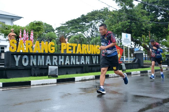 FOTO: Prajurit Petarung Batalyon Marinir Pertahanan Pangkalan VI (Yonmarhanlan VI) Makassar menggelar Latihan Perorangan Dasar (LPD) TW I TA.