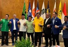 Elit Partai Berkumpul di Darmawangsa Tolak Wacana Sistem Proporsional Tertutup di Pemilu 2024, Pengurus Gerindra Tak Nampak Foto: Pertemuan Ketum parpol bahasa sistem Proposional Tertutup (foto: MPI/Erfan)