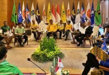 Tolak Sistem Proporsional Tertutup, AHY: Kita tidak Ingin Membeli Kucing dalam Karung FOTO: Para elit partai politik berkumpul di The Darmawangsa Hotel, Minggu (8/1/2023). (RMOL)