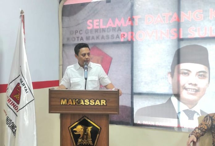 FOTO: Ketua Dewan Pimpinan Daerah (DPD) Gerindra Sulsel, Andi Iwan Darmawan Aras bertandang ke Kantor DPC Gerindra Kota Makassar, Jl Raya Pendidikan, Makassar, Senin (9/1/2023).