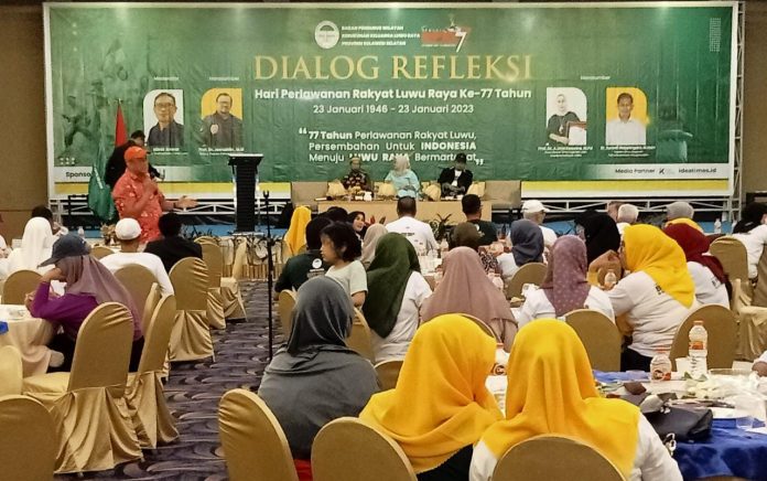 FOTO: Dialog Refleksi peringatan 77 tahun perlawanan rakyat luwu raya di Horison Ultima Makassar. Ahad (15/1/2023)