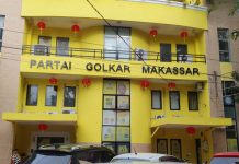 Kepala Sekertariat Bantah Pemberitaan Soal Bantuan Kesbangpol Rp 15 Miliar ke Golkar Makassar FOTO: Kantor Sekretariat DPD II Partai Golkar Makassar yang terletak di jalan Lasinrang, Kelurahan Mangkura, Rabu (18/1/2023)