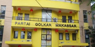 Kepala Sekertariat Bantah Pemberitaan Soal Bantuan Kesbangpol Rp 15 Miliar ke Golkar Makassar FOTO: Kantor Sekretariat DPD II Partai Golkar Makassar yang terletak di jalan Lasinrang, Kelurahan Mangkura, Rabu (18/1/2023)