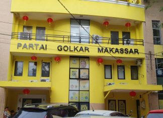 Kepala Sekertariat Bantah Pemberitaan Soal Bantuan Kesbangpol Rp 15 Miliar ke Golkar Makassar FOTO: Kantor Sekretariat DPD II Partai Golkar Makassar yang terletak di jalan Lasinrang, Kelurahan Mangkura, Rabu (18/1/2023)