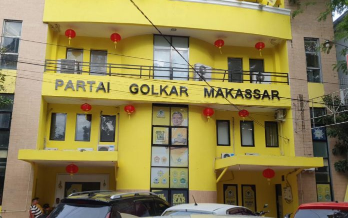 FOTO: Kantor Sekretariat DPD II Partai Golkar Makassar yang terletak di jalan Lasinrang, Kelurahan Mangkura, Rabu (18/1/2023)