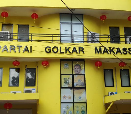 KPU, Pemilu 2029: 70 Persen Didominasi Generasi Z dan Milenial, Saatnya Anak Muda Pimpin Golkar Makassar, ini Kata Pengamat Politik FOTO: Kantor Sekretariat DPD II Partai Golkar Makassar yang terletak di jalan Lasinrang, Kelurahan Mangkura, Rabu (18/1/2023)