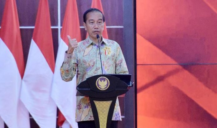 FOTO: Presiden Joko Widodo menghadiri Pembukaan Rapat Kerja Nasional (Rakernas) Program Pembangunan Keluarga, Kependudukan, dan Keluarga Berencana (Banggakencana) dan Penurunan Stunting, di Auditorium BKKBN Halim Perdanakusuma, Provinsi DKI Jakarta. Rabu 25 Januari 2023