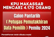 KPU Makassar Cari 4.170 Orang untuk Petugas Pemuktahiran Data Pemilih FOTO: Sumber Flayer KPU Makassar.