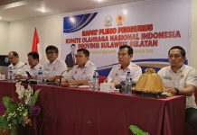 KONI Sulsel Gelar Rapat Pleno Persiapan PON Aceh-Sumut tahun 2024, YM: Fokus 5 Besar FOTO: Rapat pleno pengurus KONI Propinsi Sulawesi Selatan yang digelar hari jumat (27/01) sore hingga malam hari di lantai 2 Grand Sayang Park Hotel Maccini Sombala kota Makassar.