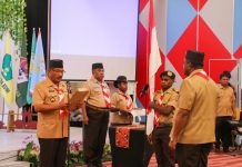 Semarak Pramuka Pegunungan, Dandim 1702/JWY hadir dalam Pengukuhan Ketua Kwartir Cabang Jayawijaya FOTO: Dandim 1702/JWY Letkol Cpn Athenius Murip, S.H.,M.H menghadiri pelantikan dan pengukuhan ketua Kwartir Jayawijaya Antar waktu bertempat di aula gedung hotel baliem pilamo Jl. Trikora, Distrik Wamena Kota, Kabupaten Jayawijaya, Provinsi Papua Pegunungan.(30/01/2023)