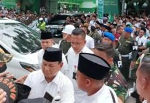 Hadiri Seabad Nahdlatul Ulama, Nahdliyin: Presiden Selanjutnya, Prabowo FOTO: Menteri Pertahanan RI Prabowo Subianto saat menghadiri peringatan hari lahir (Harla) satu abad Nahdlatul Ulama (NU).