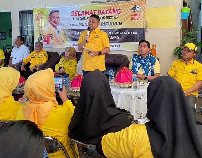 FOTO: H. Munafri Arifuddin, Ketua DPD II Partai Golkar Makassar kembali menggelar roadshow ke pimpinan kecamatan partai Golkar. Jumat (10/2)