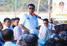 Musrenbang Herlang, Wakil Ketua DPRD: Pokir DPRD Dukung Visi Misi Pemda FOTO: Bupati Bulukumba Andi Muchtar Ali Yusuf saat memberi sambutan di Musrembang tingkat Kecamatan Herlang. Kamis (23/2)
